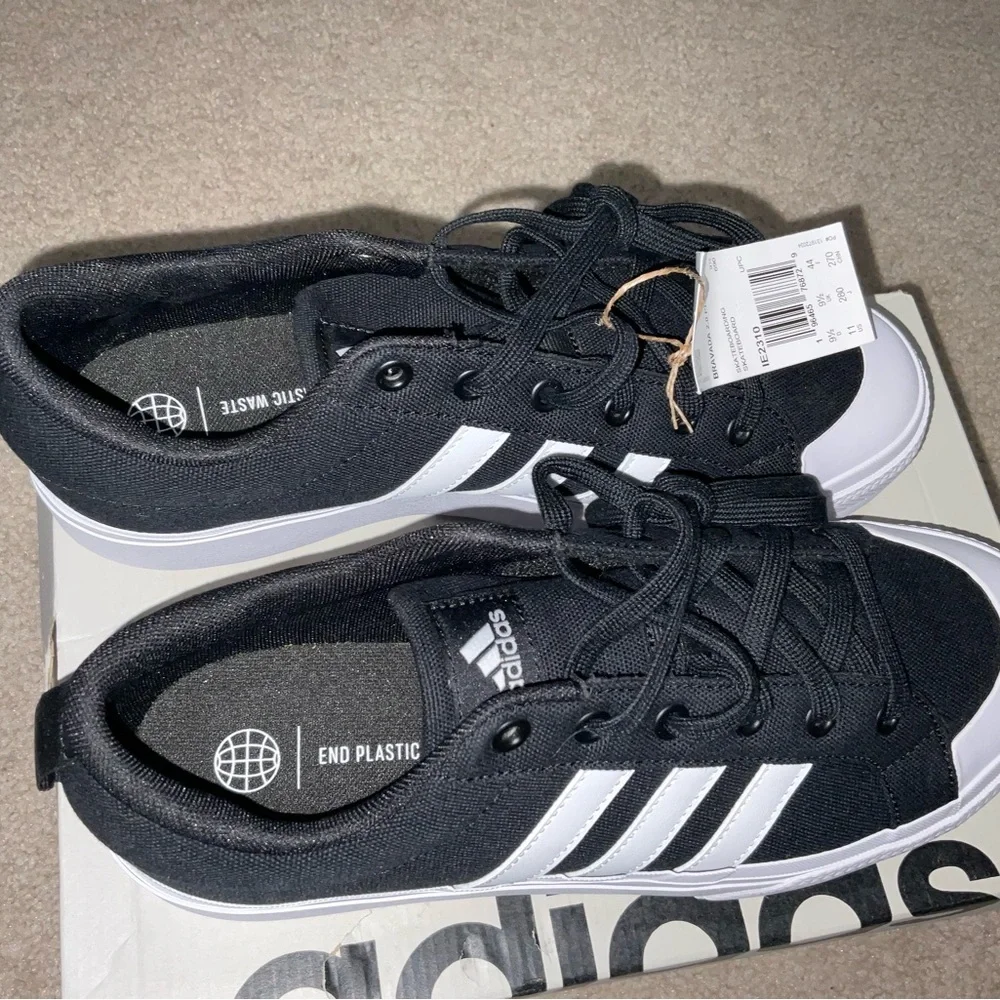 adidas Women's Black and White Platform Canvas Sneakers